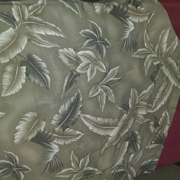 Wyndham Pointe Men's Short Sleeve Floral Leaf Beach Shirt Large Brown Rayon - Picture 5 of 8